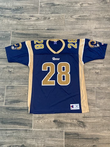 Vintage Marshall Faulk #28 Los Angeles Rams Champion Jersey Mens 40 Medium Cover