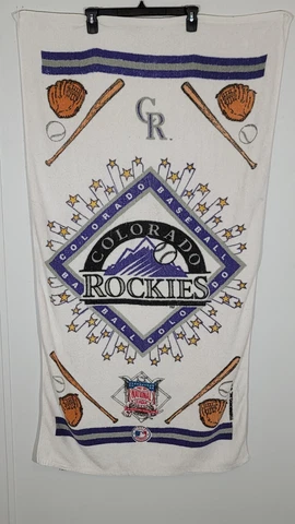 Vintag RARE 1992 prior to inaugural MLB Beach pool towel COLORADO ROCKIES Cover