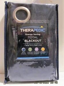 Therapedic Nantes 100 % Total Verdunkelung Fenstervorhang Paneele 52 Zoll x 63 Zoll, Marineblau - Bild 1 von 8