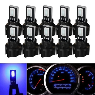 10X Blue T5 74 5630 LED Bulb Instrument Panel Cluster Lights W/ Twist Socket Foto 1 de 4