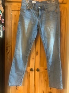 Gap Girlfriend Jeans Lighter Blue Denim Womens 2 26 Regular Very Soft Stretchy - Picture 1 of 5