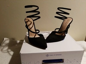 Call It Spring Womens Junellia Dress Heels Microfibre Size 7 Black New in Box - Picture 1 of 4