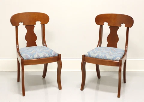 CASSADY Solid Cherry Empire Style Dining Side Chairs - Pair B Cover