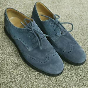 Zapatos Cole Haan LunarGrand para hombre talla 8,5 M azul gamuza punta de ala Oxford C12449 en buen estado - Imagen 1 de 14