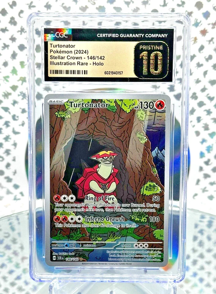 CGC PRISTINE 10 Turtonator 146/142 Stellar Crown Illustration Rare Pokemon Card - Image 1 of 1