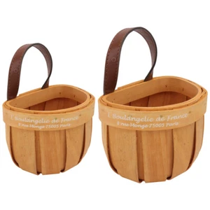 2Pcs Gewebt Rattan Hängenden Wand Montiert Pflanzer Seegras Hängen Blumentopf - Bild 1 von 12