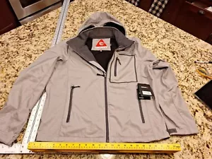 New Gerry Men’s Jacket Coat Mineral Softshell Jacket Grey Large Hooded Zip - Picture 1 of 4