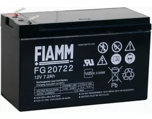 BATTERIA FIAMM FG20722 12V 7.2A PIOMBO AGM ERMETICA RICARICABILE 13,8v 6,3mm GEL - Foto 1 di 1