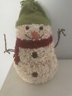 Vtg Hallmark Fiber-Optic Snowman Mistletoe Mitford Lights Color Change 15" Read