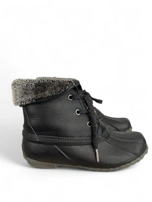 Sporto Women’s Black Duck Boots Faux Fur Lining Rubber Sole Weatherproof Size 9 - Image 1 of 4