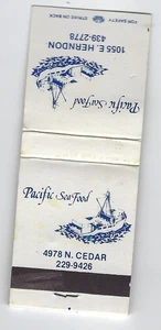 Pacific Seafood Restaurant Fresno California Matchbook Cubierta Cerrada 2009 - Imagen 1 de 1