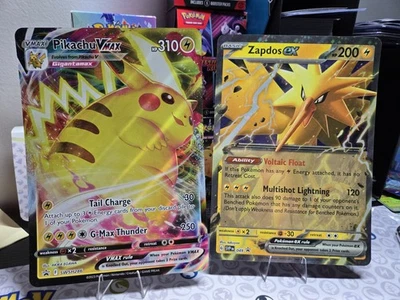 Pokemon TCG Jumbo Cards #SWSH286 Pikachu VMAX and SVP049 Zapdos ex - NM - Image 1 of 4