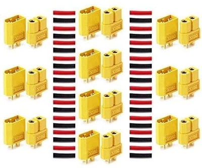 10 pairs of XT60 plugs and sockets for RC Lipo batteries, model making, yellow - Image 1 of 2