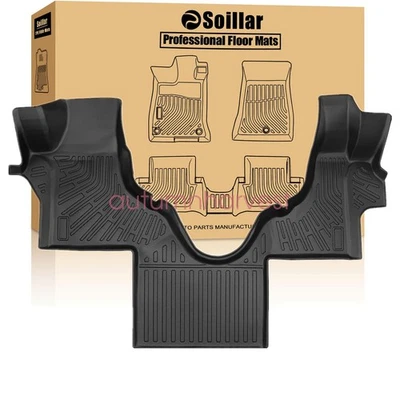 Alfombrillas de primera fila aptas para Ford Econoline TPE 2005-2025 negras para todo tipo de clima Foto 1 de 4