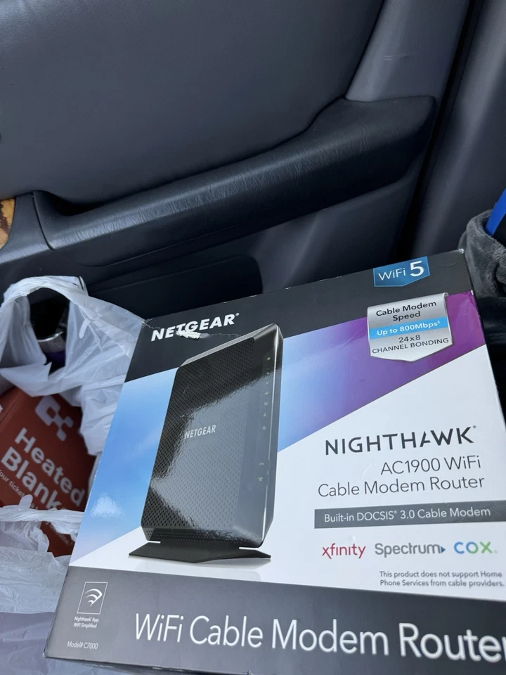 NETGEAR Nighthawk Dual Band AC1900 Cable Modem Router - Black (C6900-100NAS) - Image 1 of 1