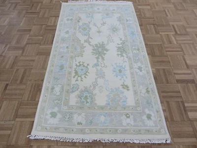 3 x 5'2 Hand Knotted Ivory Modern Oushak Oriental Rug G16293 - Image 1 of 4