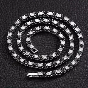 20CT Round Lab Created Black & White Diamond Tennis Bracelet 14k White Gold Over - Picture 1 of 10