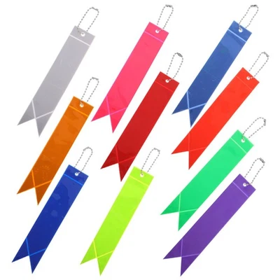  10 Pcs Safety Reflective Pendant Night Pvc Bright Tags Keychain Bag Strips - Imagen 1 de 4