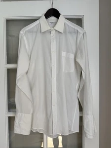 Vintage Yves Saint Laurent Men's white fine detail Dress Shirt Size 16 32-33 - Picture 1 of 6