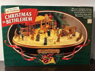 Antigo Presépio Musical Animado Mr Christmas Natal em Belém Novo Na Caixa - Imagem 1 de 4