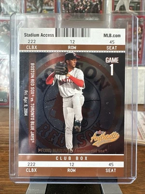 PEDRO MARTINEZ 2004 FLEER AUTHENTIX #46 STADIUM ACCESS CLUB BOX /25 RED SOX SP - Image 1 of 4