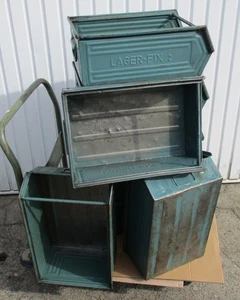 1x Lager Sichtbox Blech Box Metall Stapelbox Werkstatt Loft Vintage Markenware - Bild 1 von 6