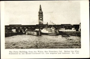 c.1906 San Francisco Ferry Building BEFORE the Fire of April 18, 1906; Boats, NM - Bild 1 von 2