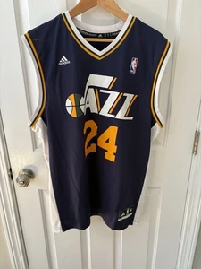 Utah Jazz NBA Paul Millsap #24 Basketball Jersey Size Medium Throwback ADIDAS - Picture 1 of 10