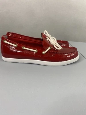 Женские повседневные мокасины Cole Haan SlipOn лакированная кожа красный логотип лодки обувь 8,5 B - Изображение 1 из 4