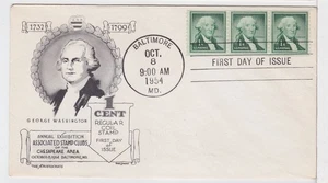 TurtlesTradingPost - George Washington 1 Cent #1054c - 1954 FDC Aristocrats - Picture 1 of 1
