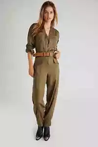 Free People Jumpsuit Size M rrp $178 Green Time For Me One-Piece (fp87) - Picture 1 of 1