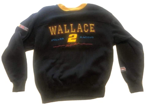 Vintage Rusty Wallace Sweatshirt Size M Nascar Miller Racing Nutmeg Sweater Cover