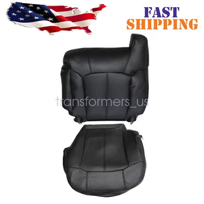 Capa de assento de couro preta para 1999 2000 Chevy Silverado 1500 2500 Driver Side - Imagem 1 de 4