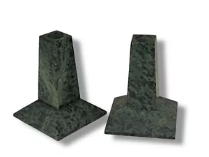 TWO (2) Milano Series Marble Taper Candle Holders, Green - New Old Stock - Picture 1 of 7