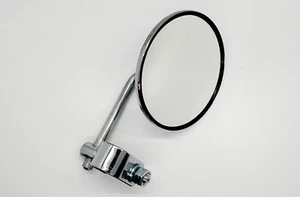4 Inch Chrome Cafe Clamp On Bar End Mirror - Foto 1 di 2