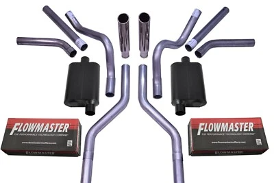 Chevy GMC C10 63-72 2.5" Dual Exhaust Kits Flowmaster Super 40 Rolled C Side - Image 1 of 3