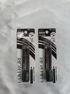 Cover Girl Easy Breezy Brow Fill Define Rich Brown Pencil Makeup Women's Lot 2 - Picture 1 of 2