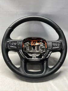 2022-2024 RAM Limited Midnight 1500 Black Wood Leather Steering Wheel 7DS911X7AA - Picture 1 of 16
