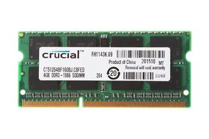 Crucial 4GB Intel PC3-8500 DDR3 1066Mhz 1.5V SODIMM Laptop Memory RAM 204Pin CL7 - Picture 1 of 6