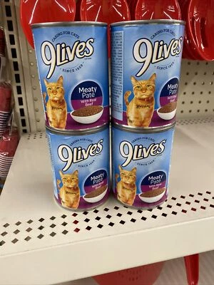 9Lives CAT FOOD MEATY PATE Real BEEF SUPER SUPPER Animal Nutrition 13 oz 4 Pack