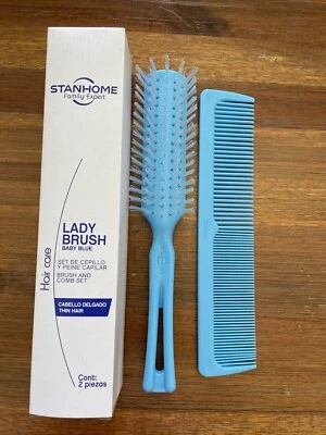 Escova e pente de cabelo Stanhome Family unissex azul bebê Cepillo y Peine p/cabello - Imagem 1 de 2