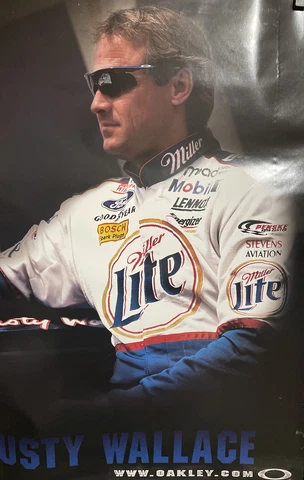 Rusty Wallace Miller Lite Oakley NASCAR Poster Rare Cover