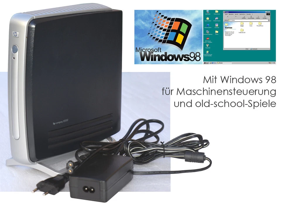 COMPUTER T5520 WINDOWS 98 FÜR MASCHINENSTEUERUNG RS-232 SERIAL LPT PARALLEL TC27 - Bild 1 von 4