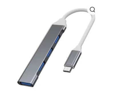 Adattatore moltiplicatore hub da USB 3.0 a 4x USB-A alluminio slim OTG grigio-PC - Immagine 1 di 4