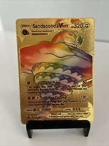 Tarjeta Pokémon Sandaconda VMAX Tono Dorado Lámina Fan Art Display Card HP320 - Imagen 1 de 11