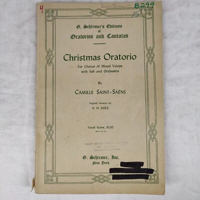 Rare 1939 Vintage  "Christmas Oratorio" By Camille Saint-Saens For Chorus - Image 1 of 4