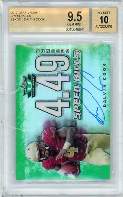 2017 Leaf Valiant Speed Kills Dalvin Cook #SKDC1 BGS 9.5 ROOKIE RC  - Image 1 of 2