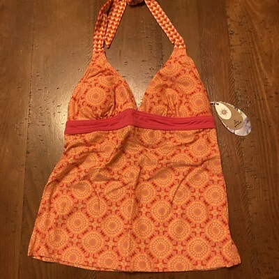 Nuevo PrAna Neón Naranja Reloj de Sol Tankini Top XS Foto 1 de 4
