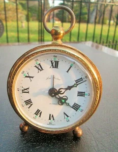 Vintage Andre Bouchard West Germany Gold Ormolu Nightstand Alarm Clock Works - Picture 1 of 8