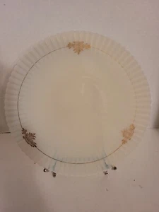 MacBeth-Evans Glass Cremex 10 1/2" Petalware Cake Plate Gold Decals - Picture 1 of 4